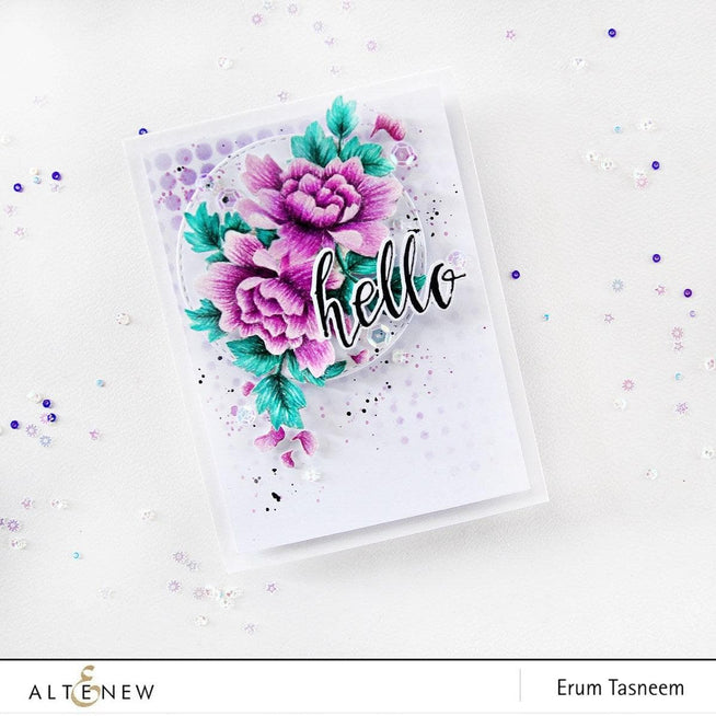 Altenew Stamp & Die Bundle Peony Scrolls Stamp & Die Bundle
