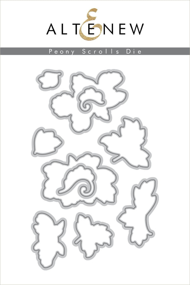 Altenew Stamp & Die Bundle Peony Scrolls Stamp & Die Bundle