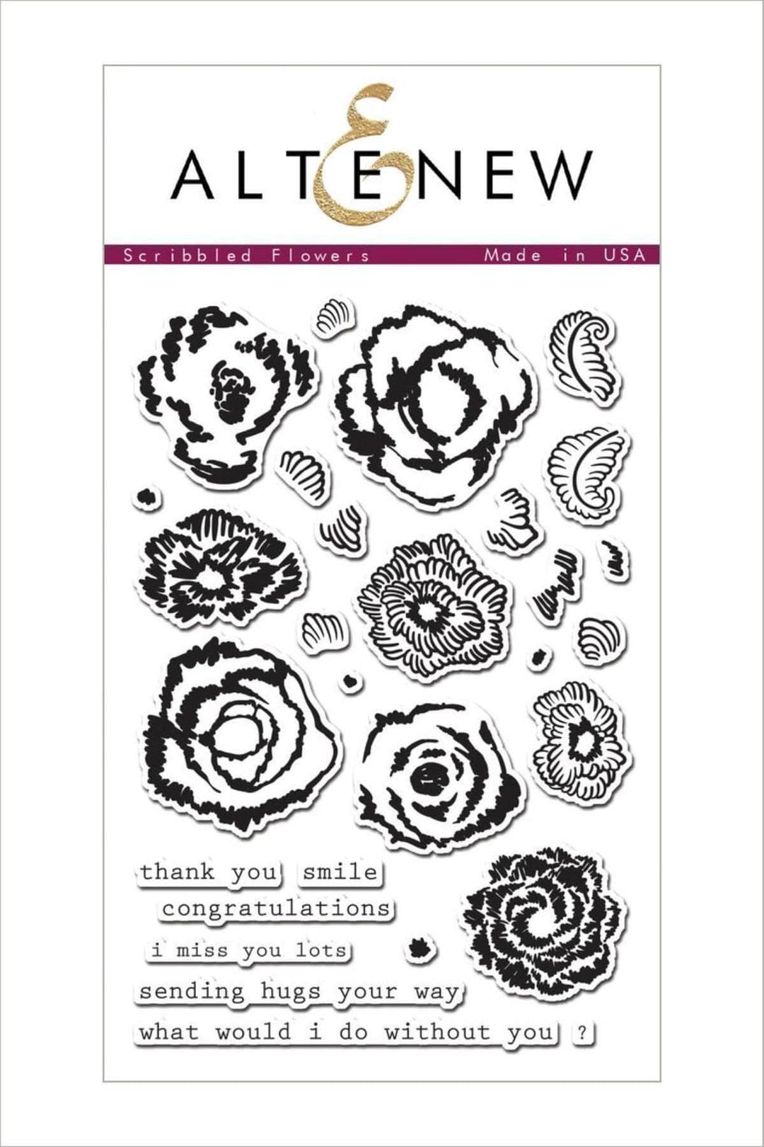 Altenew Stamp & Die Bundle Z - Scribbled Flowers Stamp & Die Bundle