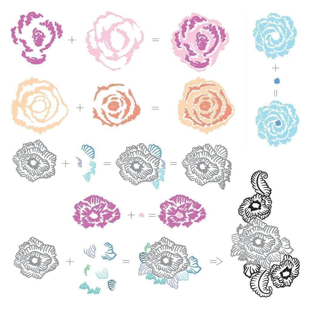 Z - Scribbled Flowers Stamp & Die Bundle