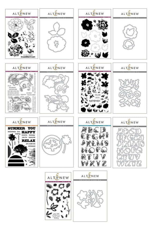 Altenew Stamp & Die Bundle Sew in Love Coordinating Stamp & Die Bundle