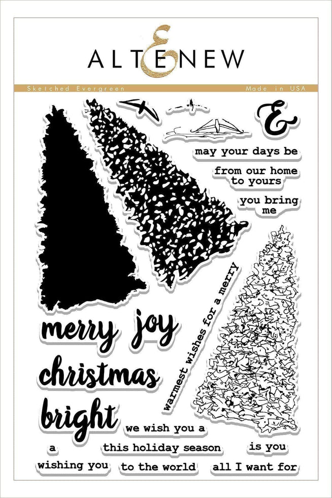 Altenew Stamp & Die Bundle Z - Sketched Evergreen Stamp & Die Bundle