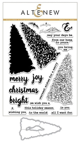 Altenew Stamp & Die Bundle Z - Sketched Evergreen Stamp & Die Bundle