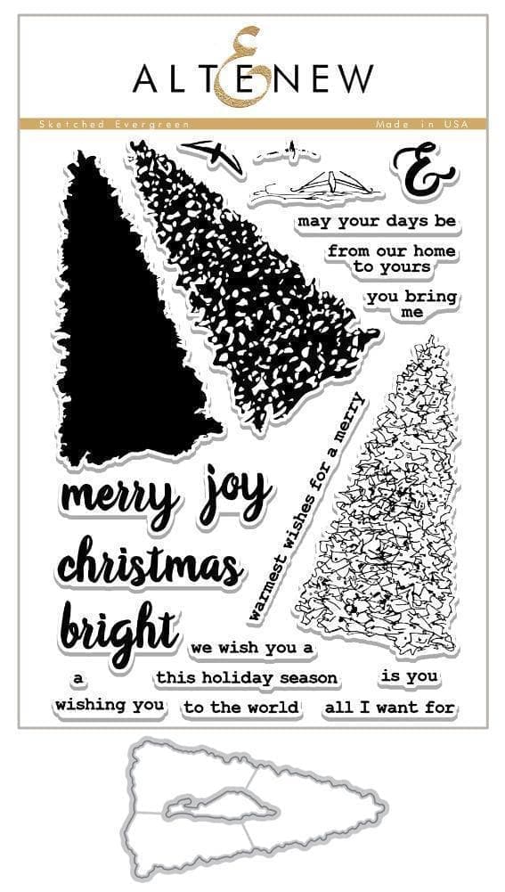 Altenew Stamp & Die Bundle Z - Sketched Evergreen Stamp & Die Bundle