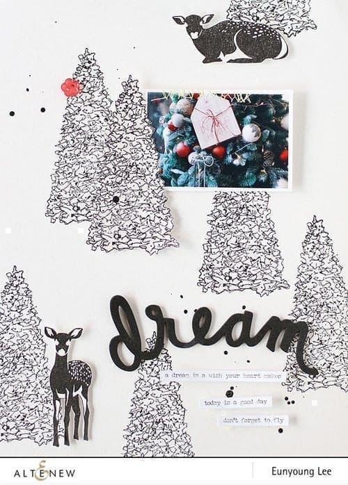 Altenew Stamp & Die Bundle Z - Sketched Evergreen Stamp & Die Bundle