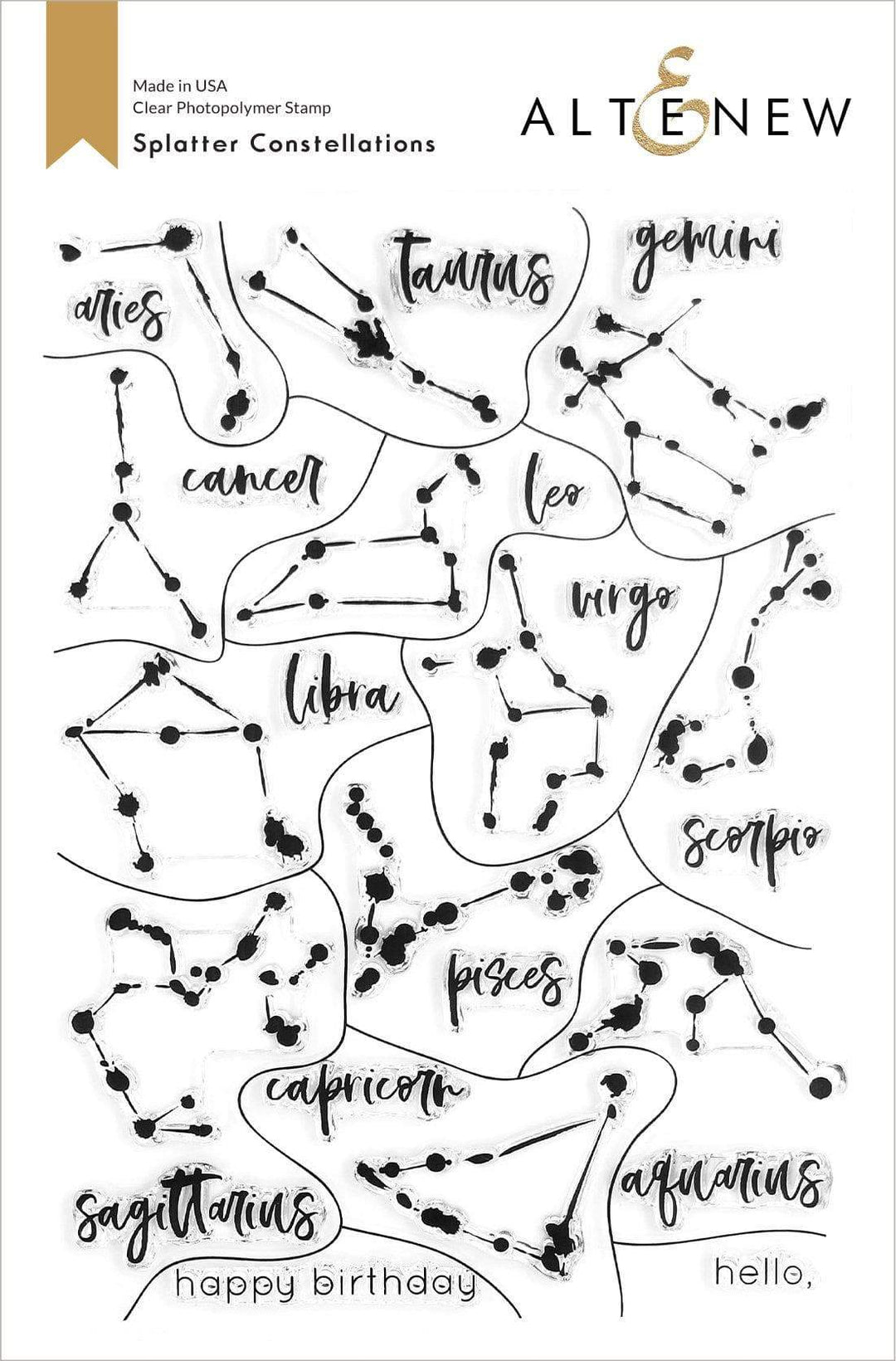Altenew Stamp & Die Bundle Splatter Constellations Stamp & Die Bundle