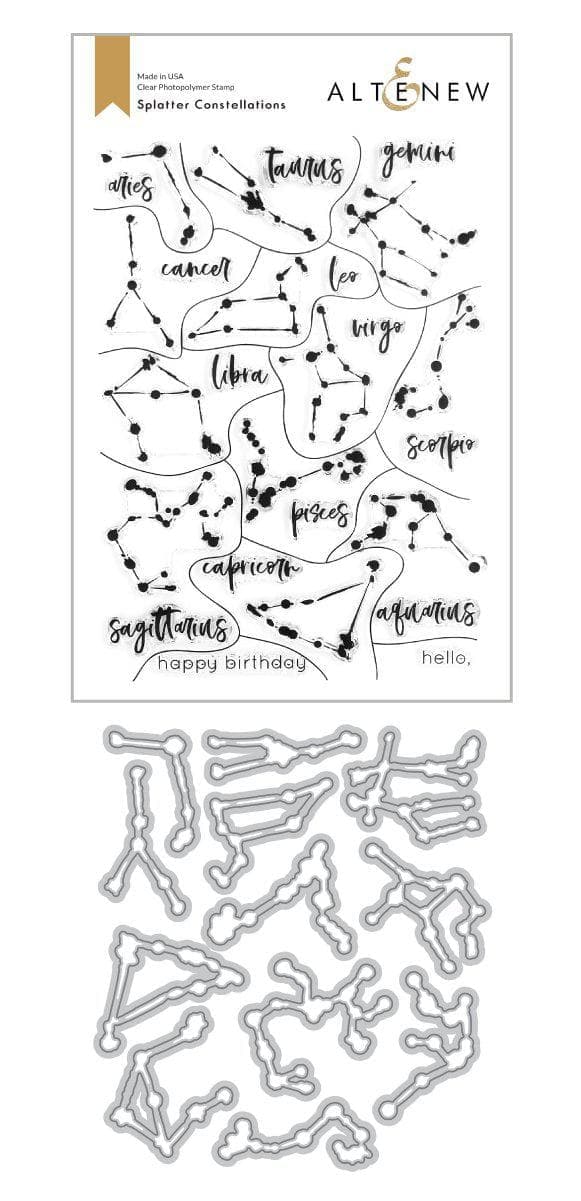 Altenew Stamp & Die Bundle Splatter Constellations Stamp & Die Bundle