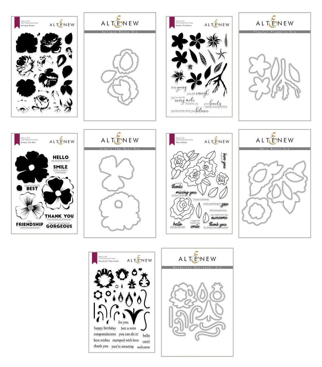 Altenew Stamp & Die Bundle Stamped & Sketched Coordinating Stamp & Die Bundle