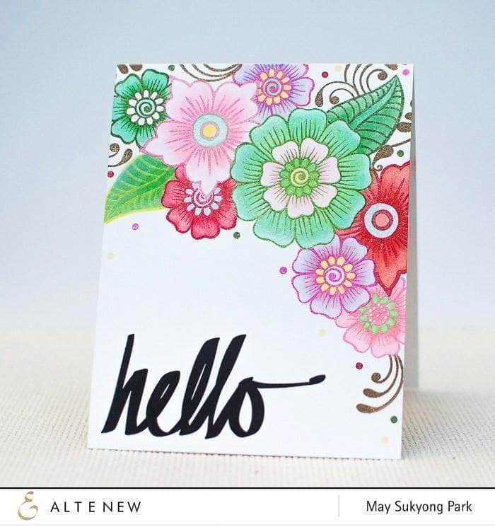 Altenew Stamp & Die Bundle Super Script Stamp & Die Bundle