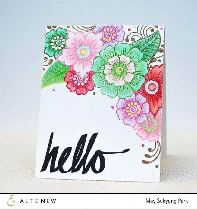 Altenew Stamp & Die Bundle Super Script Stamp & Die Bundle