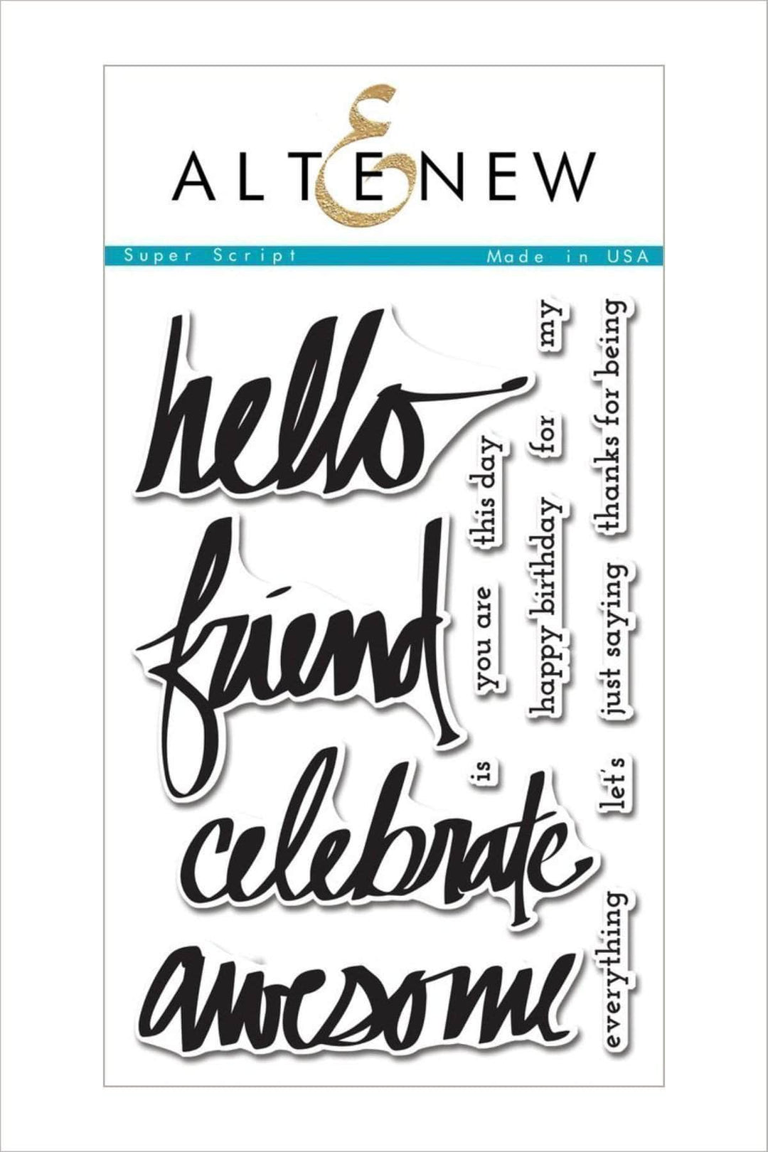 Altenew Stamp & Die Bundle Super Script Stamp & Die Bundle