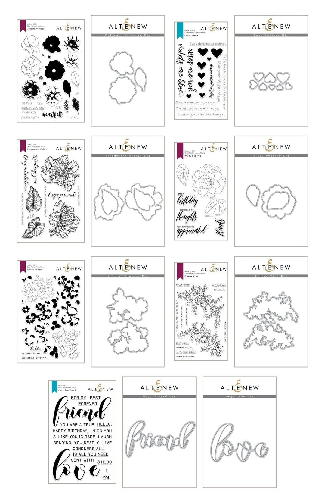 Altenew Stamp & Die Bundle The Beauty of Nature Coordinating Stamp & Die Bundle