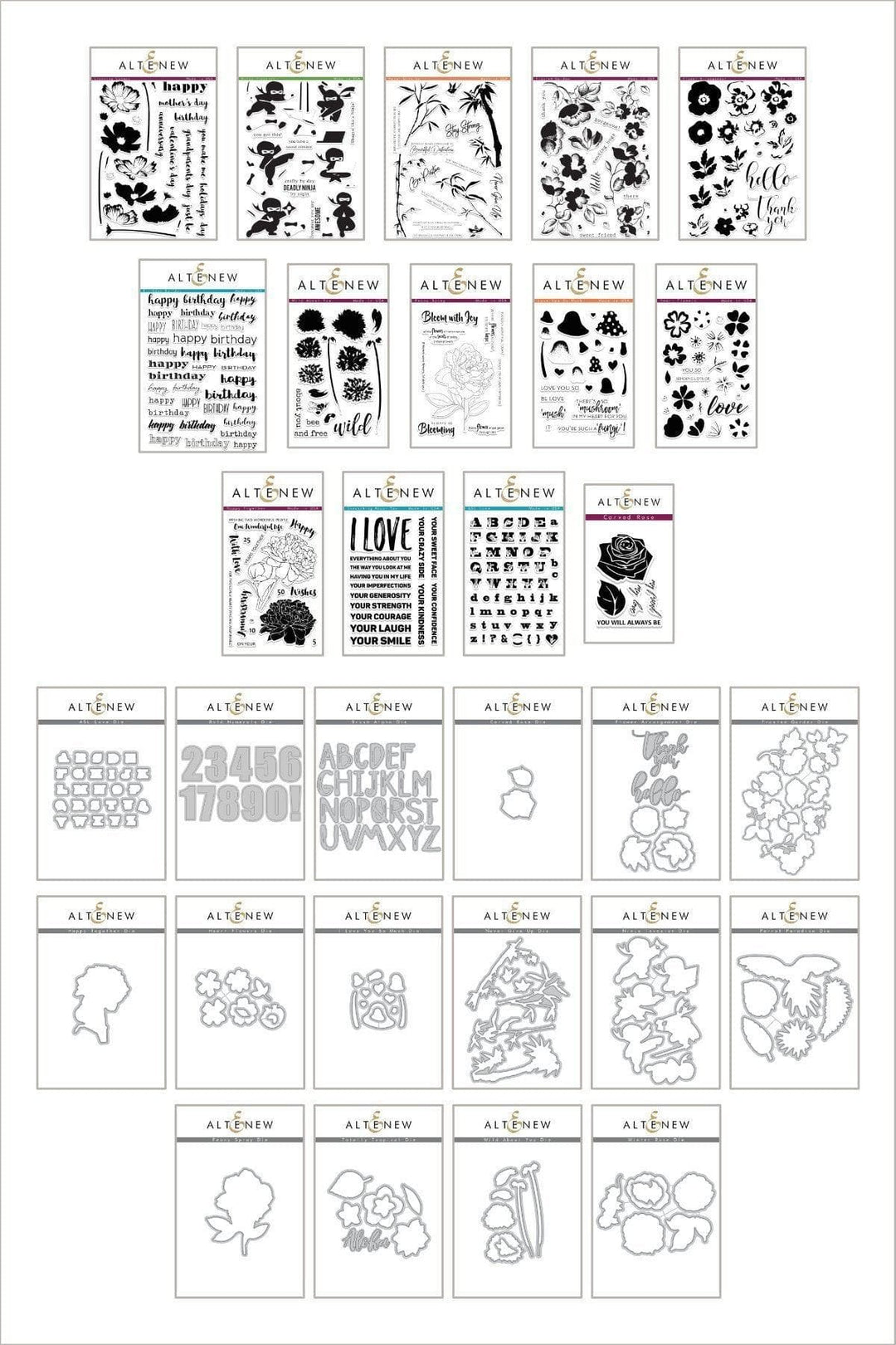 Altenew Stamp & Die Bundle Z - Unique and Lovely Stamp & Die Bundle