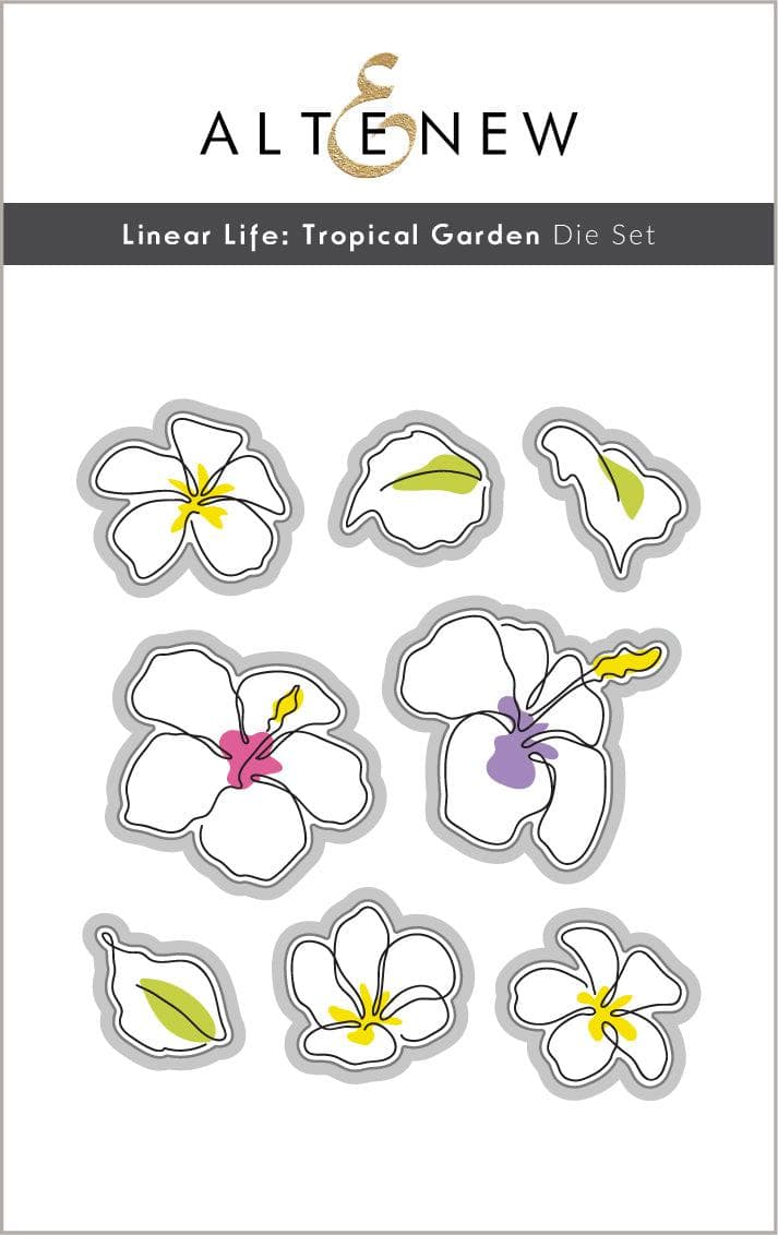 Altenew Stamp & Die & Hot Foil Plate Bundle Linear Life: Tropical Garden Stamp & Die & Hot Foil Plate Bundle