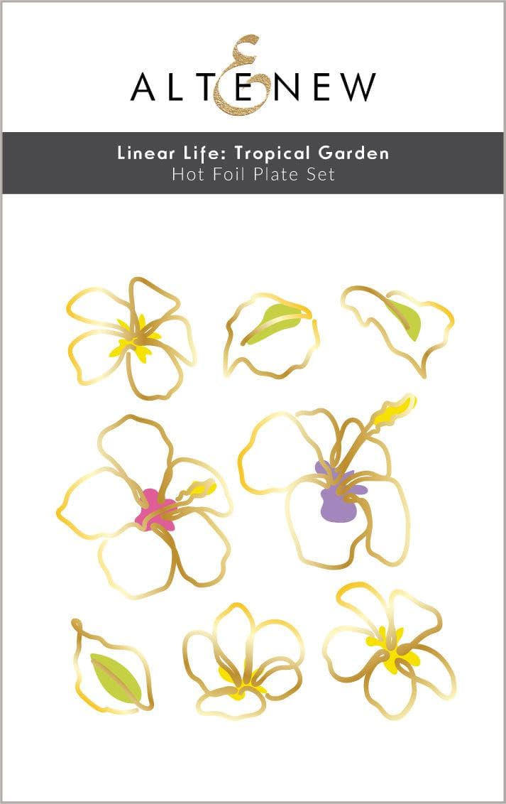 Altenew Stamp & Die & Hot Foil Plate Bundle Linear Life: Tropical Garden Stamp & Die & Hot Foil Plate Bundle