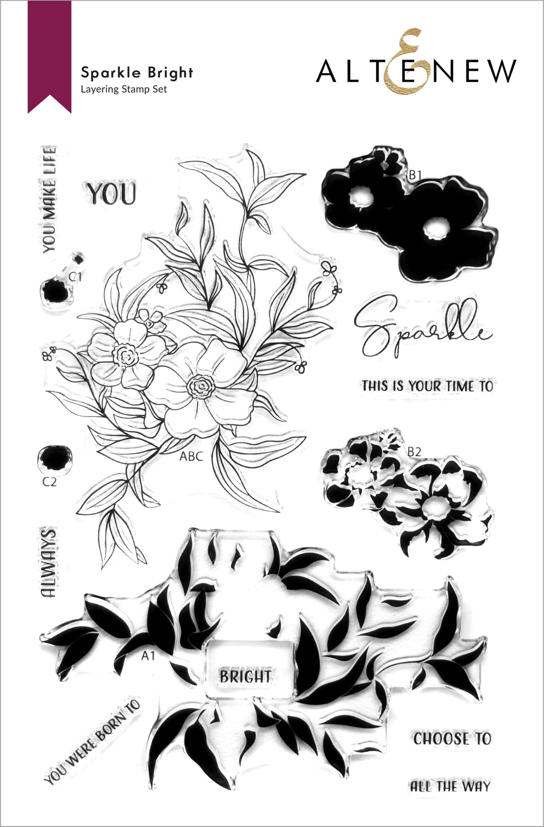 Altenew Stamp & Die & Hot Foil Plate Bundle Sparkle Bright Stamp & Die & Hot Foil Plate Bundle