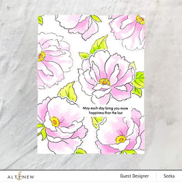 Altenew Stamp & Die & Stencil Bundle Airbrushed Flowers Stamp & Die & Mask Stencil Bundle