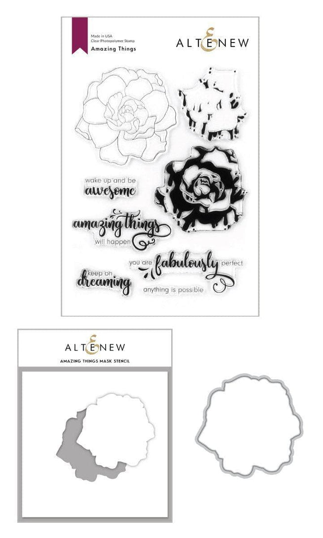 Altenew Stamp & Die & Stencil Bundle Amazing Things Stamp & Die & Mask Stencil Bundle