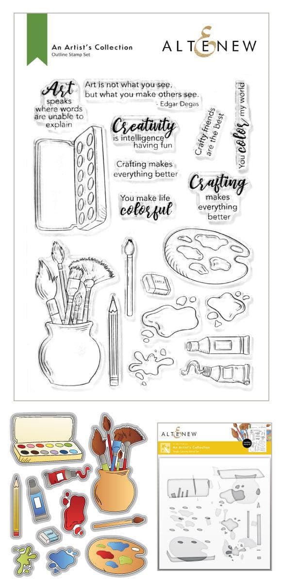 Altenew Stamp & Die & Stencil Bundle An Artist's Collection Stamp & Die & Stencil Bundle