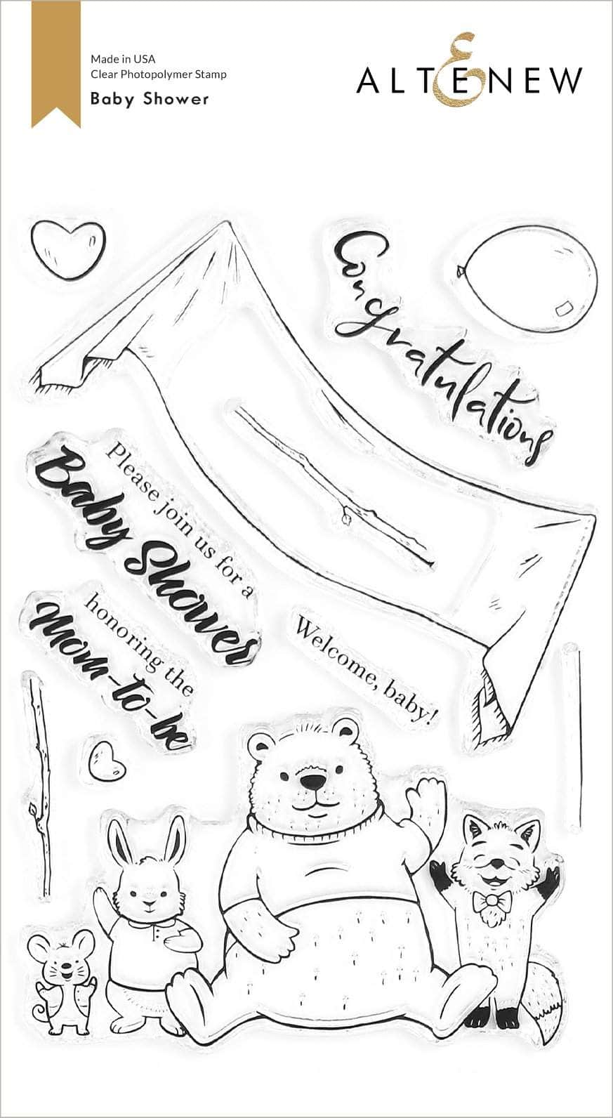 Altenew Stamp & Die & Stencil Bundle Baby Shower