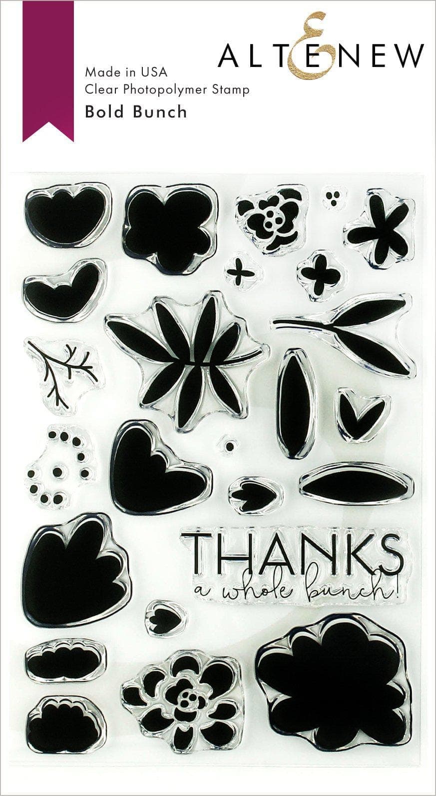 Altenew Stamp & Die & Stencil Bundle Bold Bunch Stamp & Die & Mask Stencil Bundle