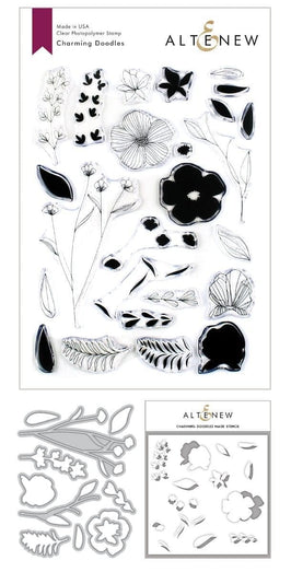 Altenew Stamp & Die & Stencil Bundle Charming Doodles Stamp & Die & Mask Stencil Bundle