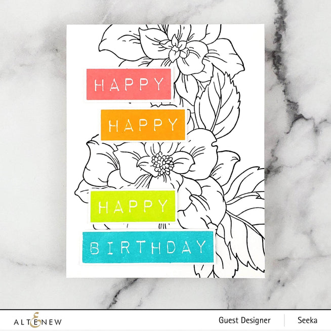 Altenew Stamp & Die & Stencil Bundle Courageous You Stamp & Die & Simple Coloring Stencil Bundle