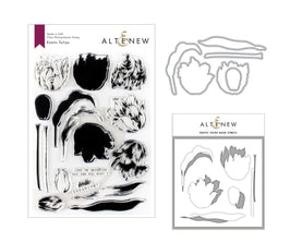 Altenew Stamp & Die & Stencil Bundle Exotic Tulips Stamp & Die & Mask Stencil Bundle