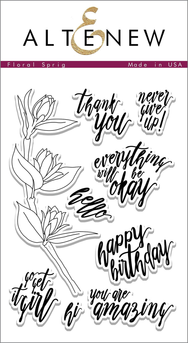 Altenew Stamp & Die & Stencil Bundle Floral Sprig Stamp & Die & Stencil Bundle