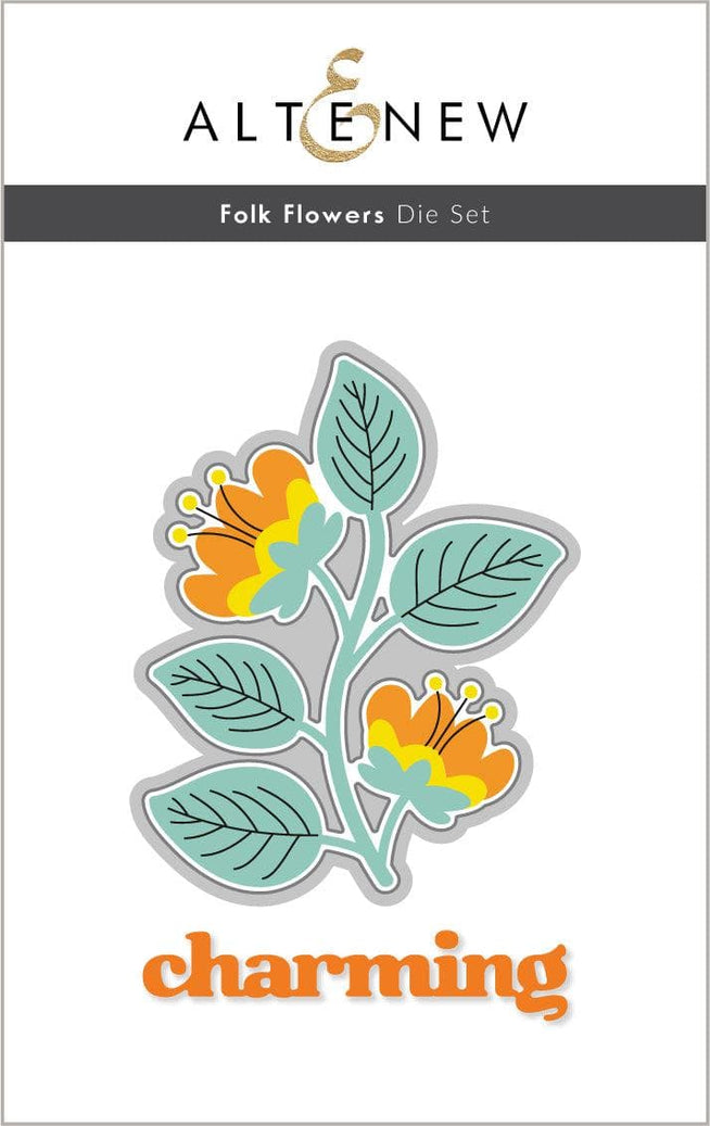 Altenew Stamp & Die & Stencil Bundle Folk Flowers Stamp & Die & Stencil Bundle