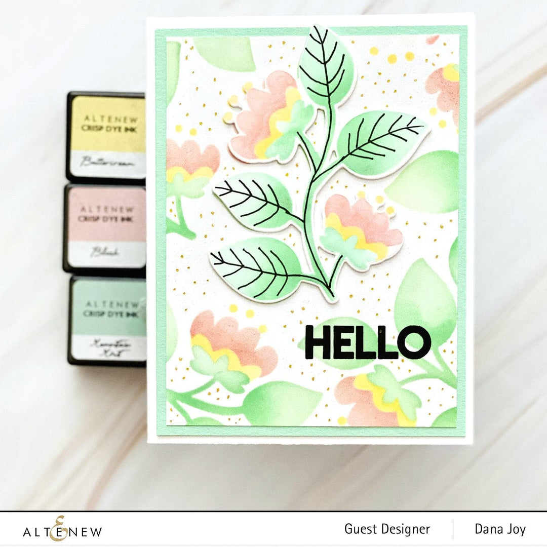 Altenew Stamp & Die & Stencil Bundle Folk Flowers Stamp & Die & Stencil Bundle