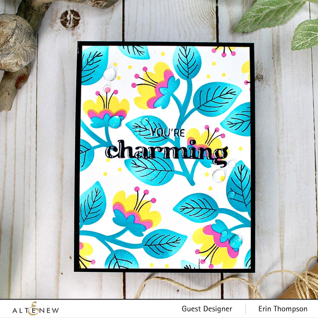 Altenew Stamp & Die & Stencil Bundle Folk Flowers Stamp & Die & Stencil Bundle