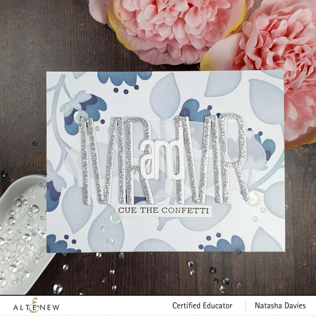 Altenew Stamp & Die & Stencil Bundle Folk Flowers Stamp & Die & Stencil Bundle
