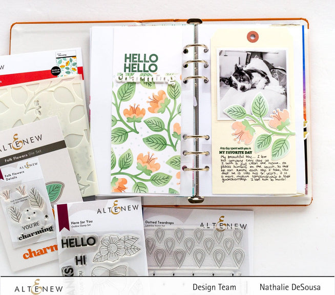 Altenew Stamp & Die & Stencil Bundle Folk Flowers Stamp & Die & Stencil Bundle