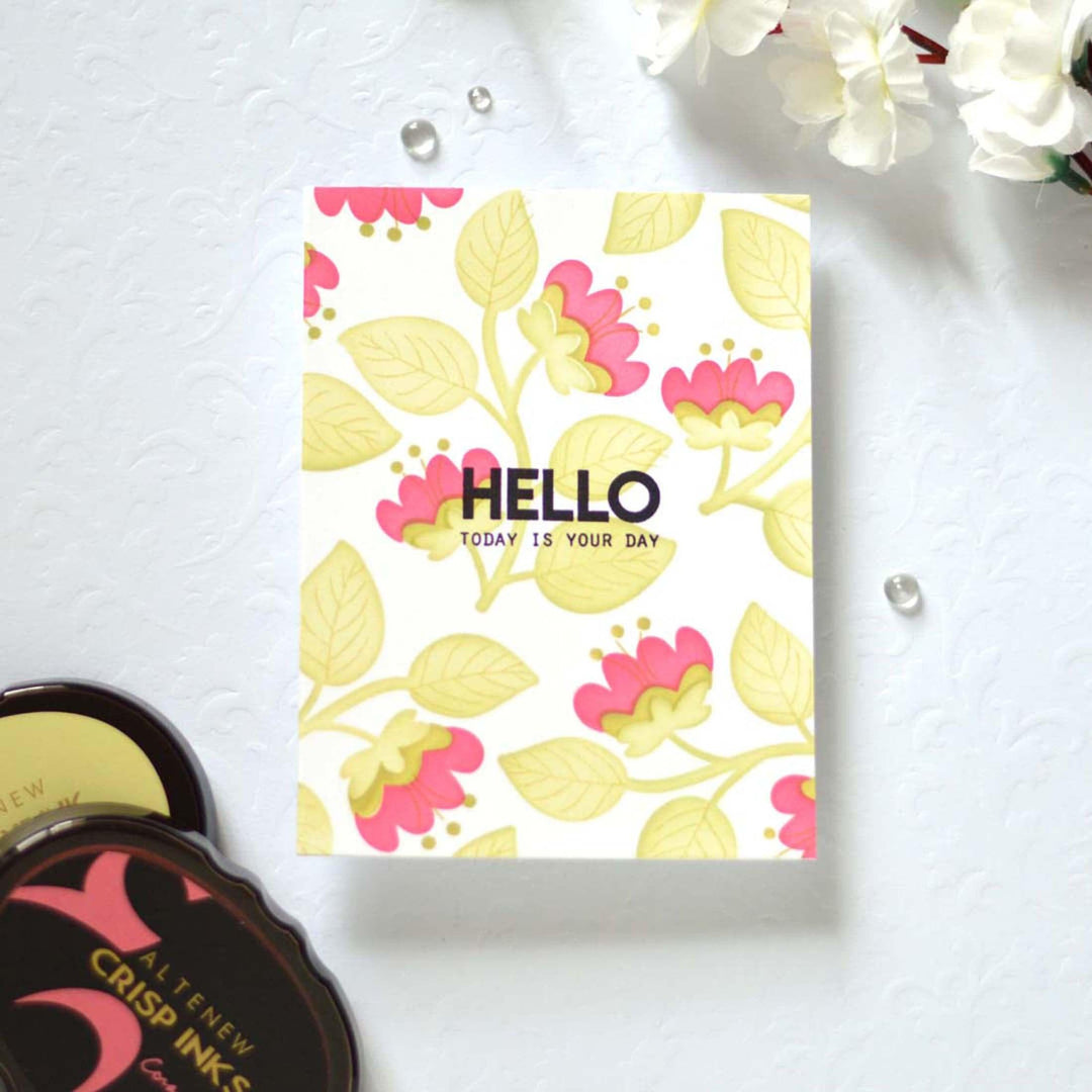 Altenew Stamp & Die & Stencil Bundle Folk Flowers Stamp & Die & Stencil Bundle