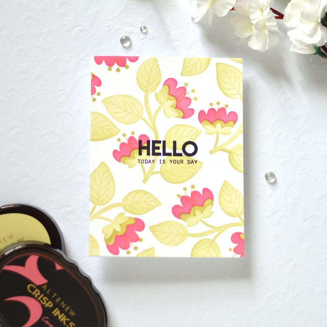 Altenew Stamp & Die & Stencil Bundle Folk Flowers Stamp & Die & Stencil Bundle