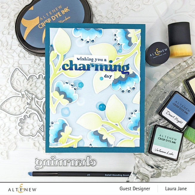 Altenew Stamp & Die & Stencil Bundle Folk Flowers Stamp & Die & Stencil Bundle
