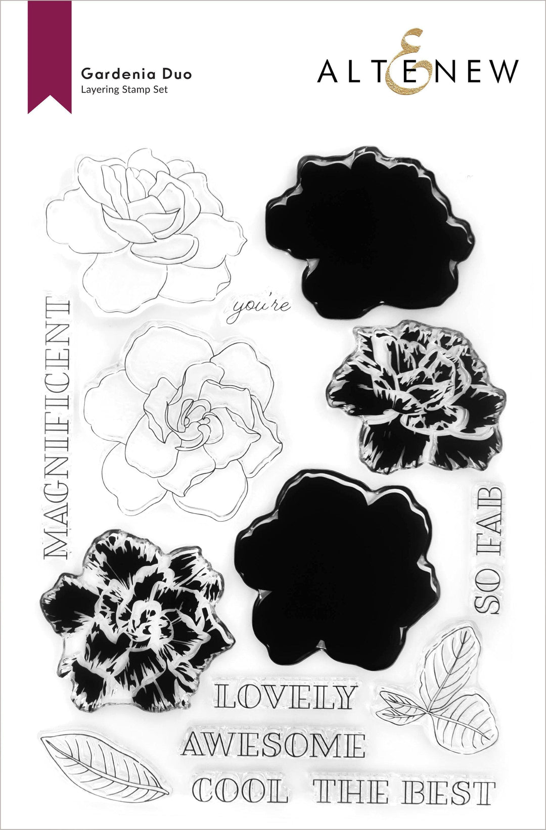 Altenew Stamp & Die & Stencil Bundle Gardenia Duo Stamp & Die & Mask Stencil Bundle