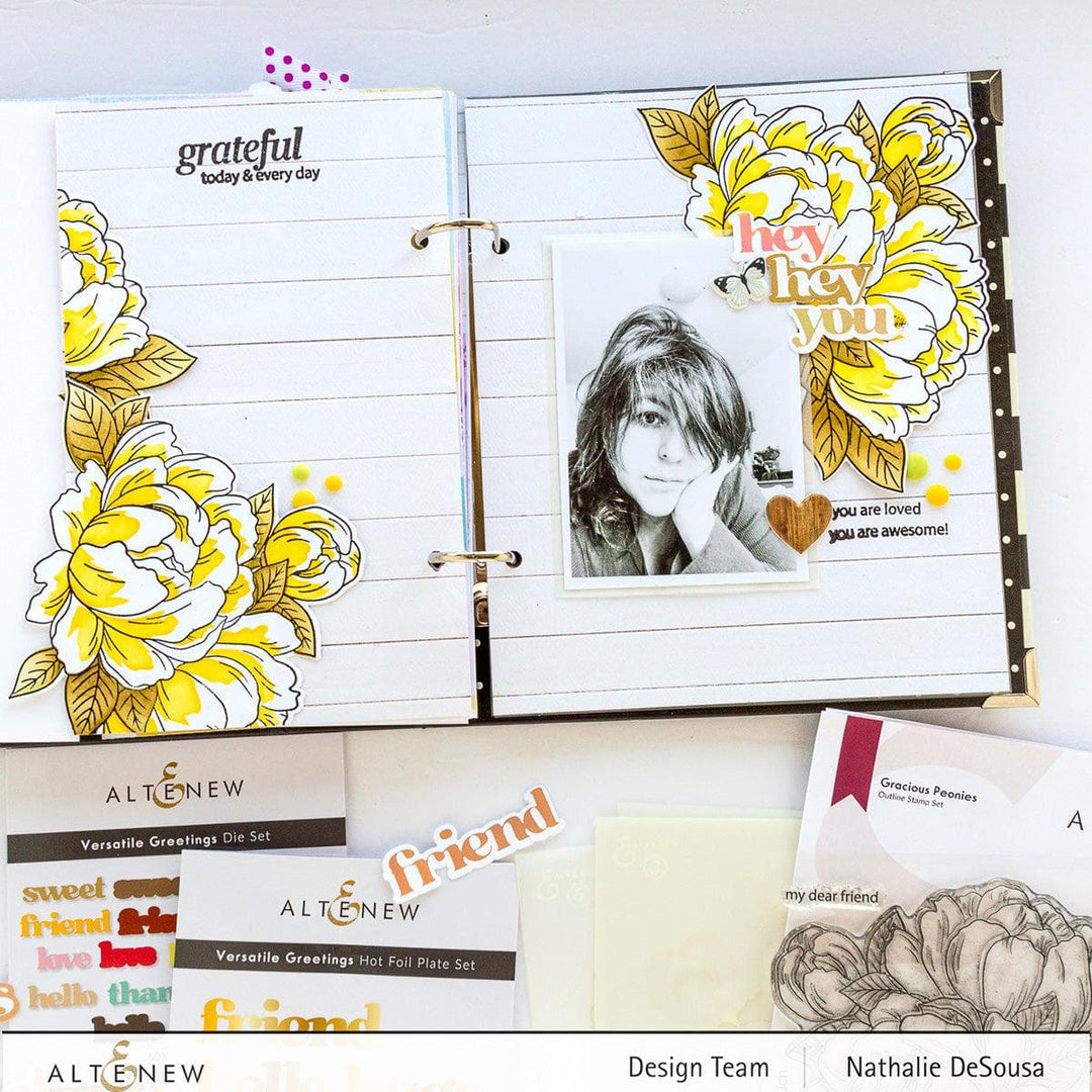 Altenew Stamp & Die & Stencil Bundle Gracious Peonies Complete Product Bundle