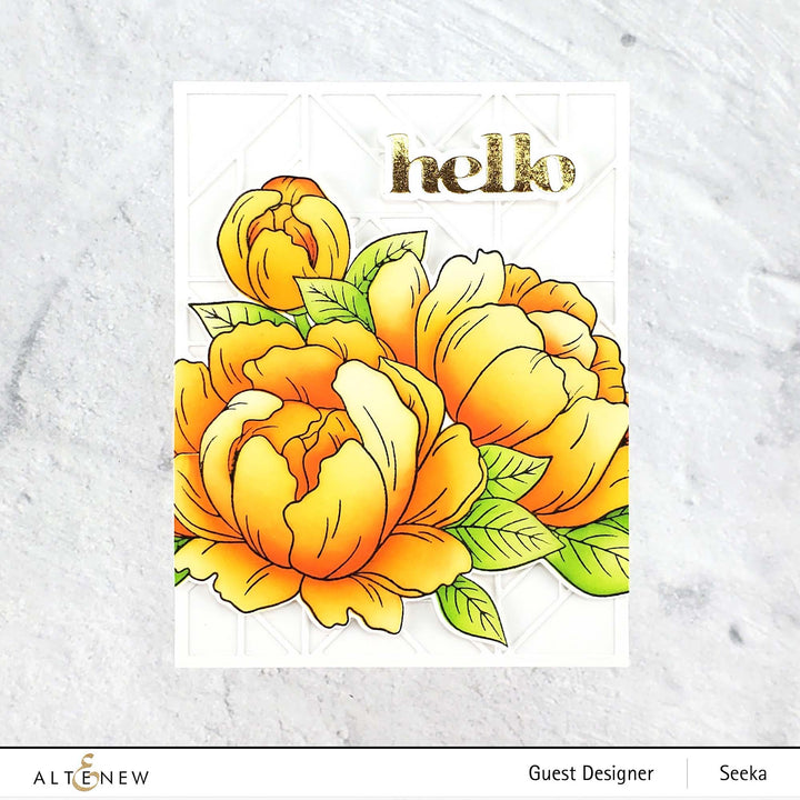 Altenew Stamp & Die & Stencil Bundle Gracious Peonies Complete Product Bundle