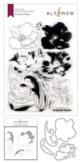 Altenew Stamp & Die & Stencil Bundle Grateful Heart Stamp & Die & Mask Stencil Bundle