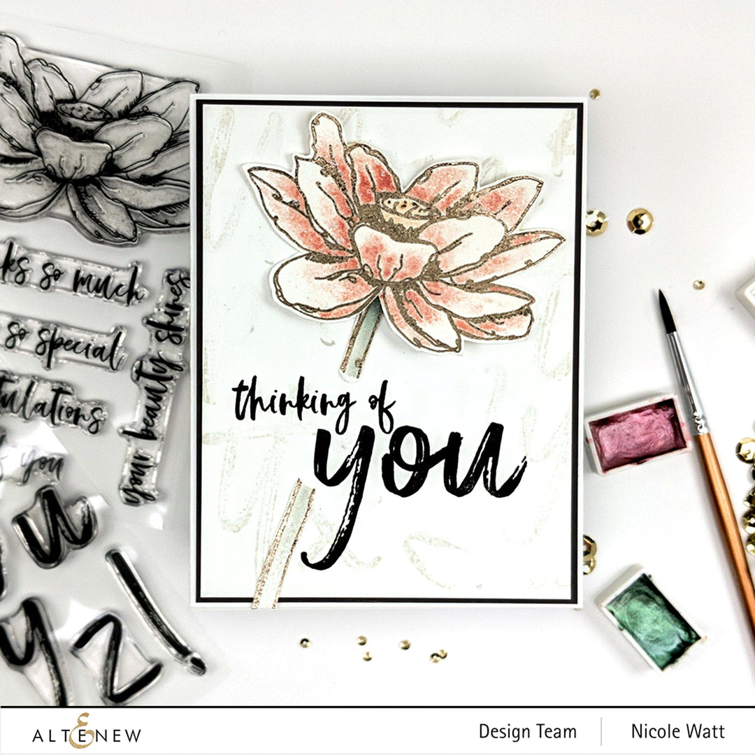Altenew Stamp & Die & Stencil Bundle Inked Lotus Stamp & Die & Mask Stencil Bundle