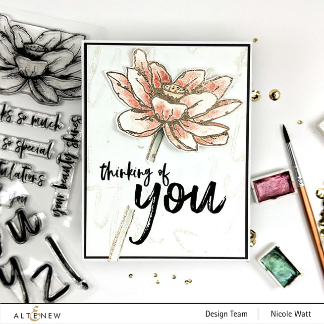 Altenew Stamp & Die & Stencil Bundle Inked Lotus Stamp & Die & Mask Stencil Bundle