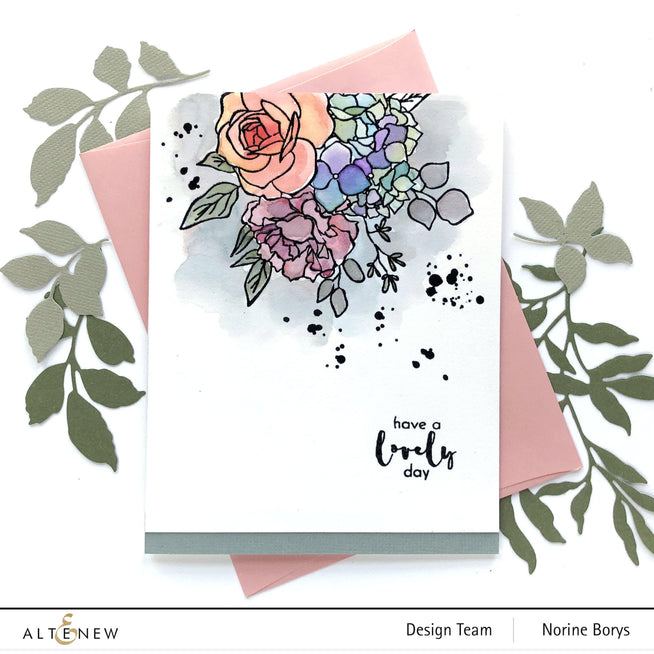 Altenew | Card Making, Scrapbooking & Paper-Crafting Supplies! Stamp & Die & Stencil Bundle Inky Bouquet Stamp & Die & Coloring Stencil Bundle