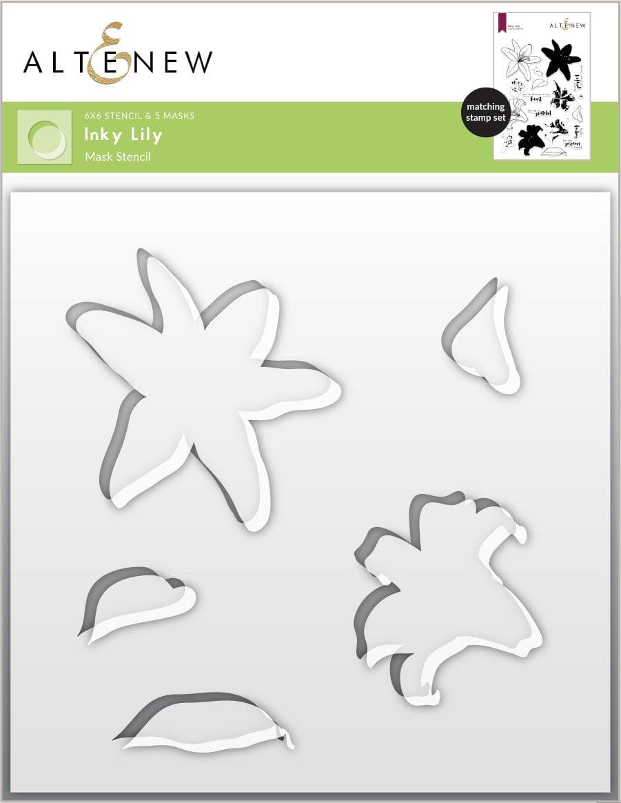 Altenew Stamp & Die & Stencil Bundle Inky Lily Stamp & Die & Coloring Stencil Bundle