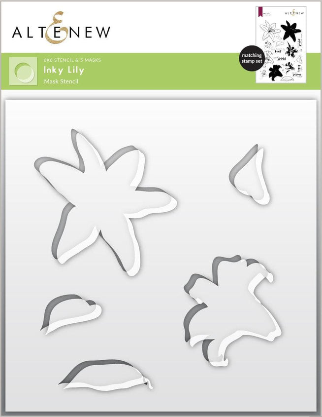 Altenew Stamp & Die & Stencil Bundle Inky Lily Stamp & Die & Coloring Stencil Bundle
