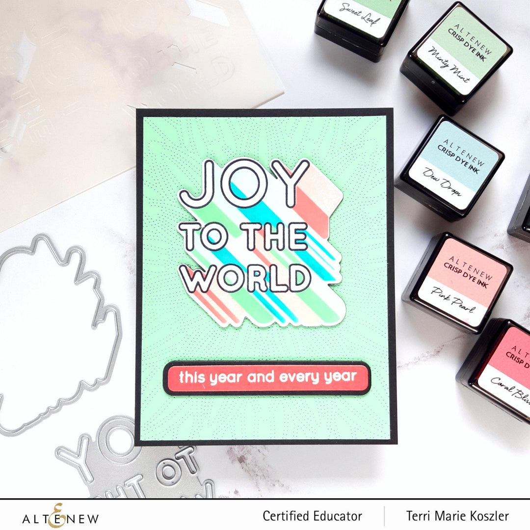 Altenew Stamp & Die & Stencil Bundle Joy to the World Typography Stamp & Die & Stencil Bundle