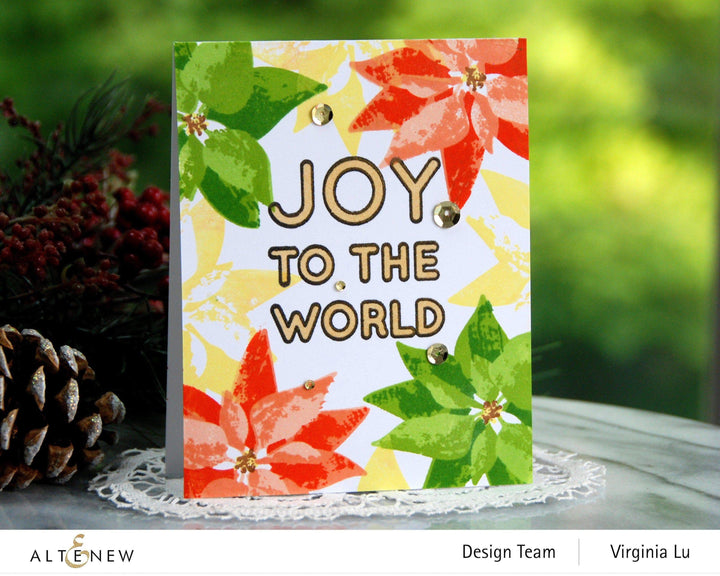Altenew Stamp & Die & Stencil Bundle Joy to the World Typography Stamp & Die & Stencil Bundle