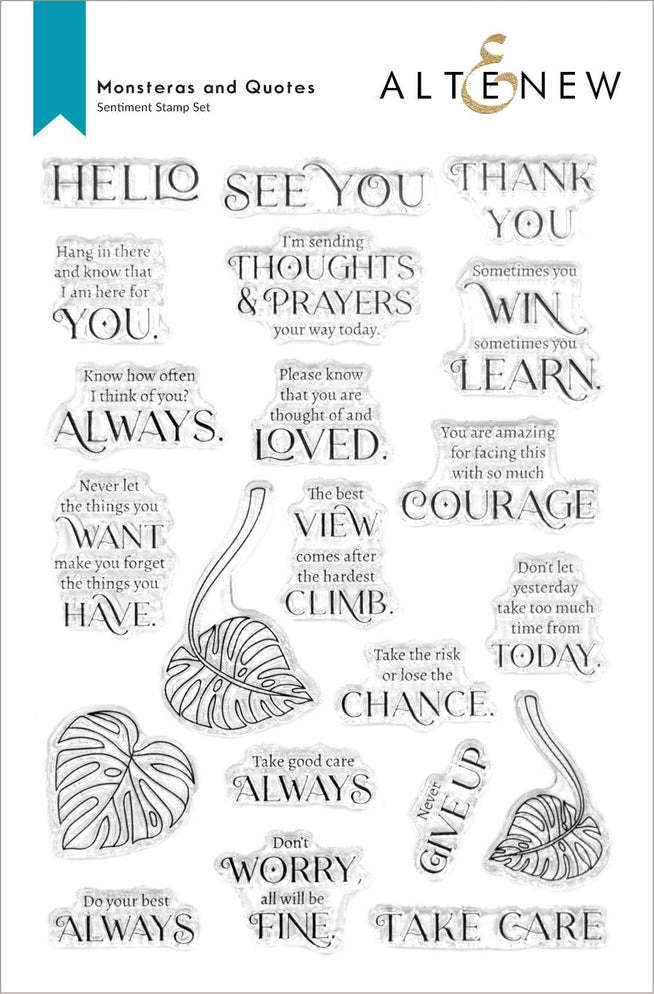 Altenew Stamp & Die & Stencil Bundle Monsteras and Quotes Stamp & Die & Stencil Bundle