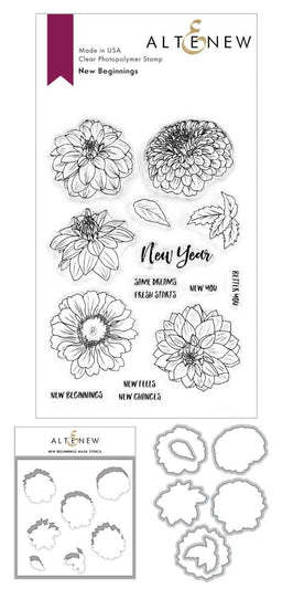 Altenew Stamp & Die & Stencil Bundle New Beginnings Stamp & Die & Mask Stencil Bundle